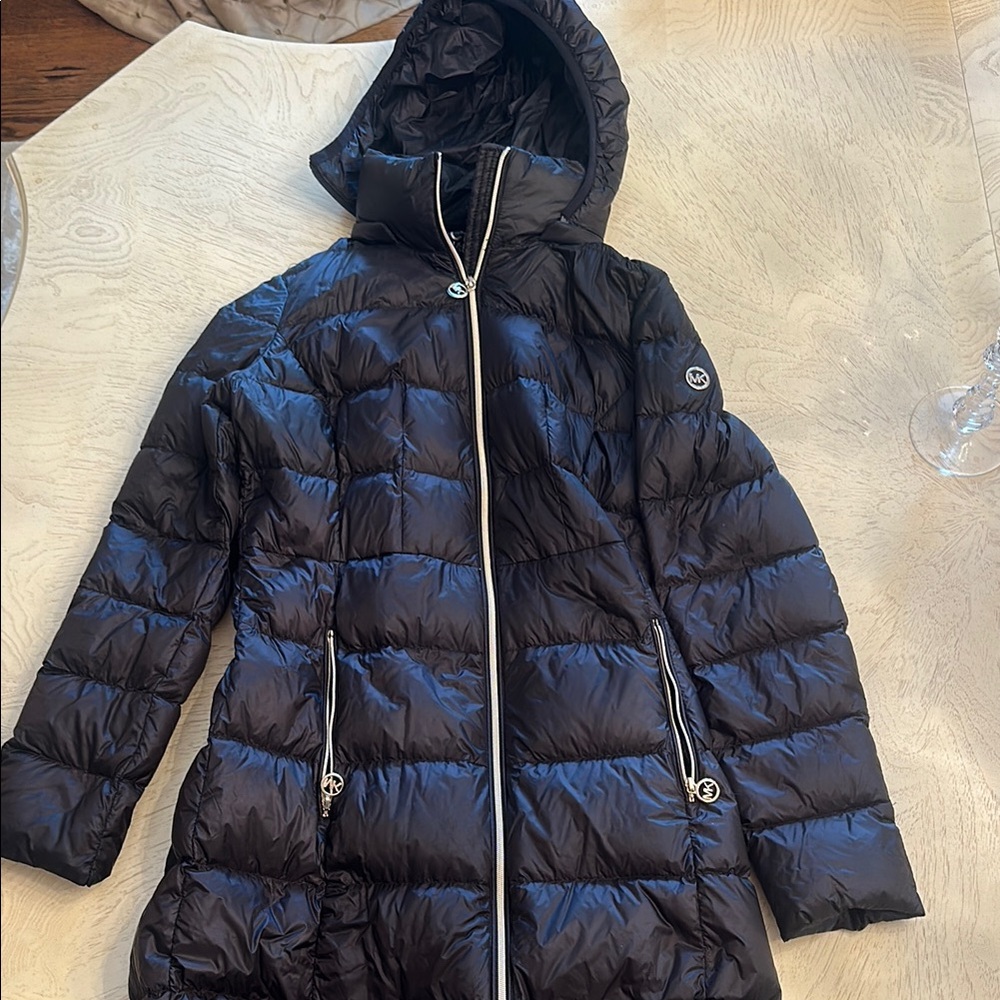Michael Kors Black packable down jacket long